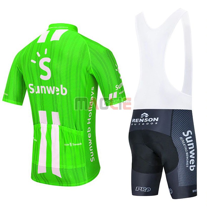 Maglia Sunweb Manica Corta 2020 Verde Bianco